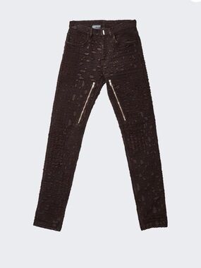 GIVENCHY ZIPPED SLIM FIT DENIM TROUSERS DARK BROWN(Brand New With Tags)
